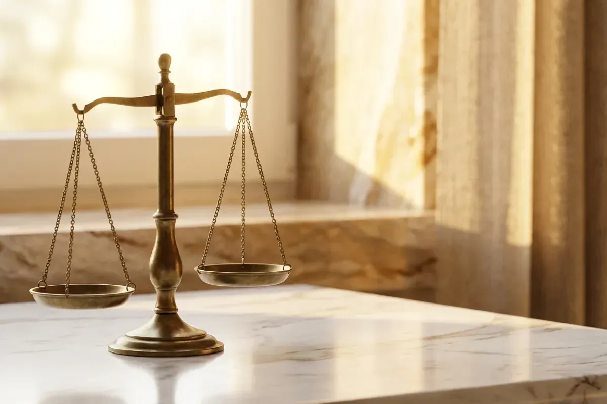 Balance de justice symbolisant la conformité juridique